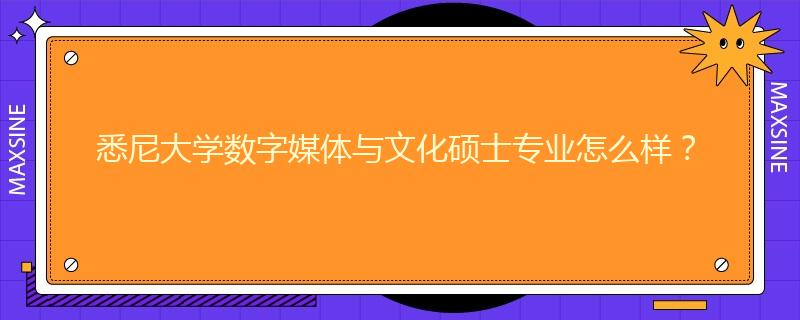 悉尼大学数字媒体与文化硕士专业怎么样？